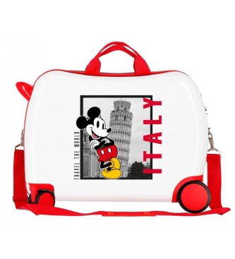 Disney Otroški kovček Miki Italija 2 kolesi večsmerni beli