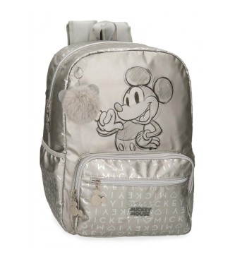 Disney Mickey 100 Sac  dos scolaire avec porte-ordinateur gris