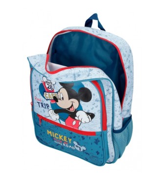 Disney Mickey Road Trip 38cm sac  dos scolaire avec trolley bleu