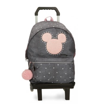 Disney Mickey studs school backpack with computer holder with trolley black