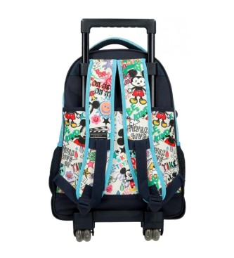 Disney Mickey Be Cool Backpack two wheels and two compartments blue