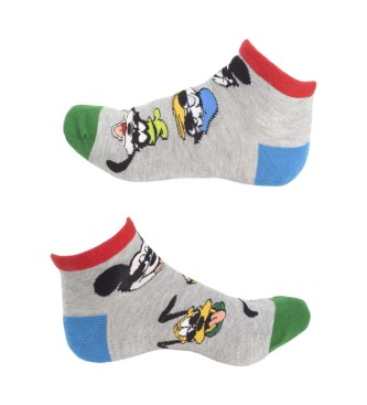 Disney Pacote de 3 Pares Meias Mickey Branco, Cinzento, Preto