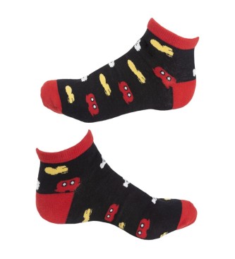 Disney Pacote de 3 Pares Meias Mickey Branco, Cinzento, Preto