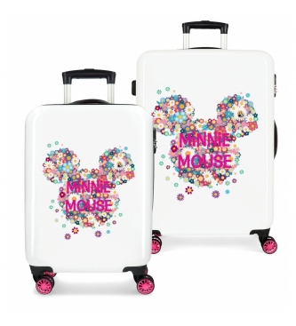 Joumma Bags Set di valigie Minnie rigide 70L / 34L Sunny Day Flowers Fuchsia -38x55x20 / 48x68x25cm-