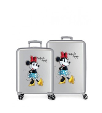 Disney Disney 100 vrolijke Minnie koffer set 55 - 70 cm grijs