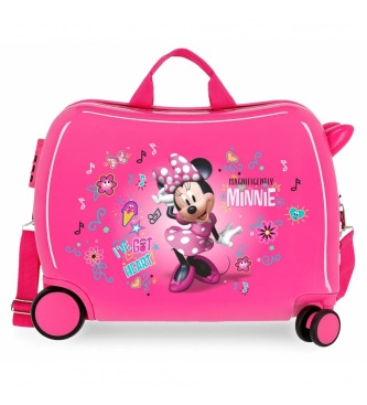 Disney Suitcase for riders Minnie Stickers 2 multidirectional wheels -38x55x20cm