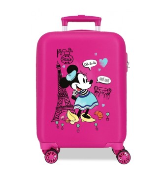 Disney Kuffert i kabinestrrelse Minnie Around the world Paris rigid 50 cm fuchsia
