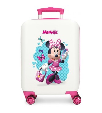 Disney Kuffert i kabinestrrelse Minnie Good mood rigid 50 cm hvid