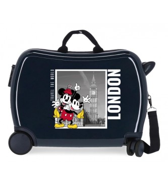 Disney Valise multidirectionnelle  2 roues Mickey et Minnie London bleu marine