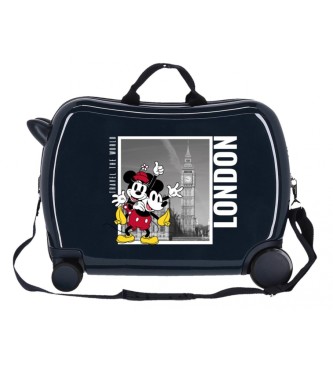 Disney Wielokierunkowa walizka na 2 kółkach Mickey i Minnie London granatowa