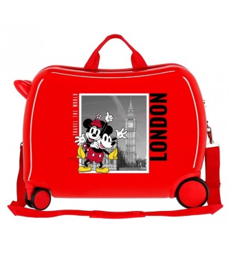 Disney Wielokierunkowa walizka na 2 kółkach Mickey i Minnie London czerwona