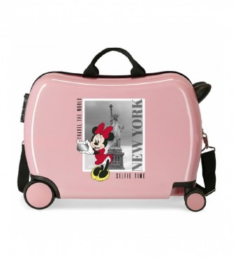 Disney Otroški kovček Minnie New York 2 kolesi večsmerna kolesa roza