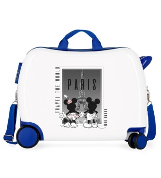Disney Otroški kovček Minnie in Mickey Paris 2 večsmerni kolesi bela