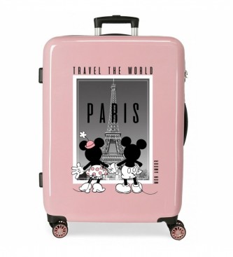 Minnie Valigia media rigida Minnie e Topolino Paris 68 cm rosa