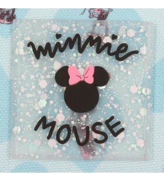 Disney Rugzak met twee wielen en twee compartimenten My happy place blauw, roze -32x43x21cm