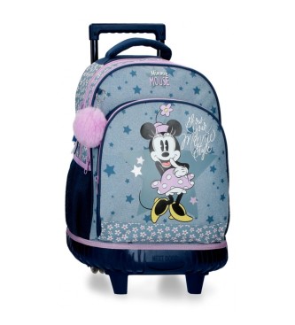 Disney Plecak na kółkach Minnie Style 2R niebieski -32x43x21cm