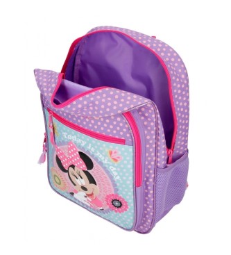 Disney Minnie Today is my day plecak szkolny z wózkiem 40 cm fioletowy