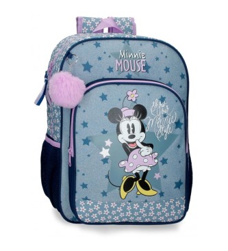 Disney Minnie Style Schoolrugzak Aanpasbaar aan trolley blauw -30x40x13cm