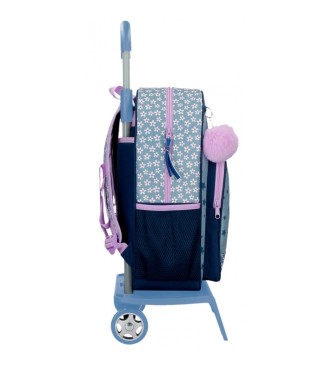 Disney Zaino Scuola Minnie Style con trolley blu 30x40x13cm-