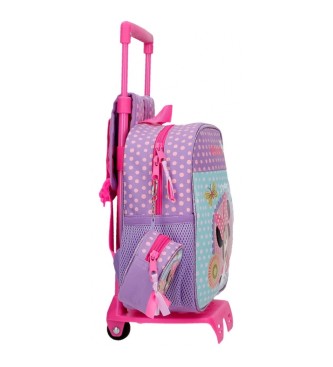 Disney Minnie Today is my day plecak przedszkolny z wózkiem 25 cm liliowy