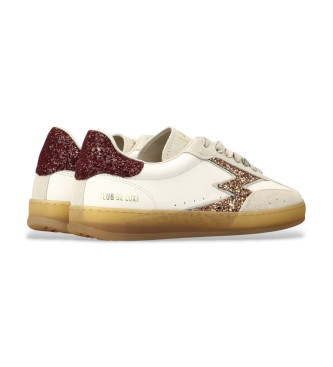 MOA Concept Leder-Sneakers Club beige, kastanienbraun