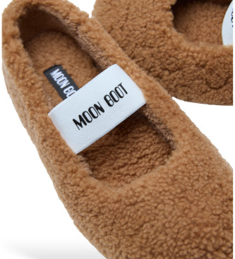 Moon Boot Braune Ballerinas aus Shearling-Leder