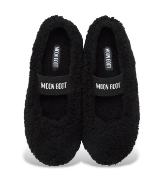Moon Boot Ballerines en shearling noir