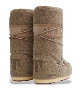 Moon Boot Icon Felt Beige Lederstiefel