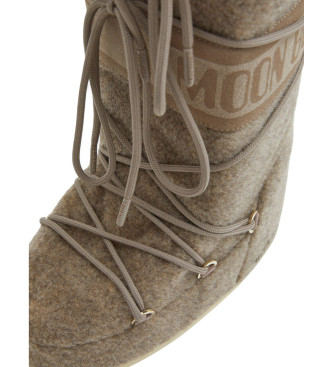 Moon Boot Icon Felt Beige Lederstiefel