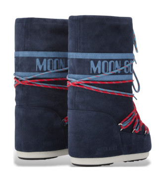 Moon Boot Botas de Piel Icon Laces marino
