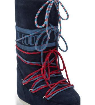 Moon Boot Botas de Piel Icon Laces marino
