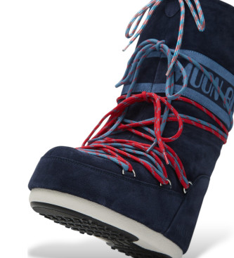 Moon Boot Botas de Piel Icon Laces marino