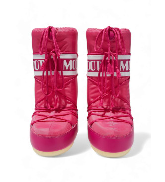 Moon Boot Stivali in nylon con icona rosa