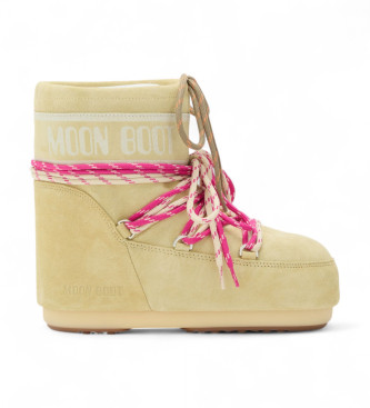 Moon Boot Icon Low Ankelstvler i lder, beige