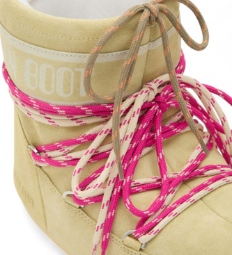 Moon Boot Icon Low Ankelstvler i lder, beige