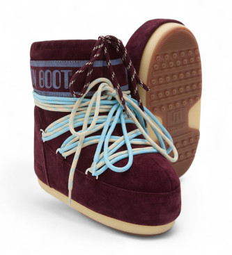 Moon Boot Bottines basses en cuir Icon burgundy
