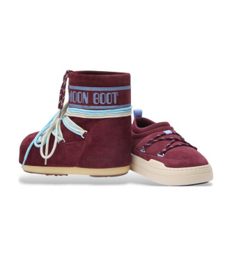 Moon Boot Bottines basses en cuir Icon burgundy
