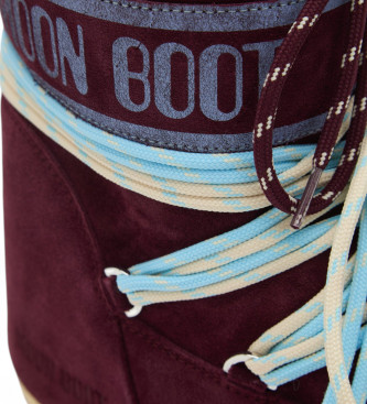 Moon Boot Bottines basses en cuir Icon burgundy