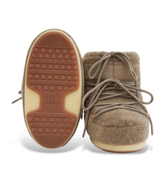 Moon Boot Icon Low Felt beige lederen enkellaarsjes