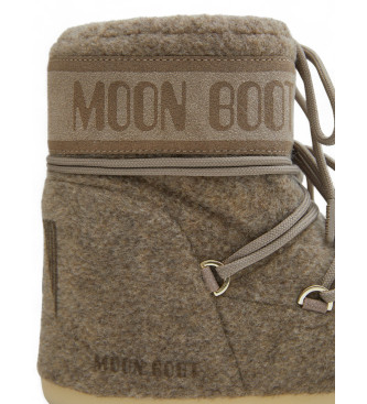 Moon Boot Icon Low Felt beige lederen enkellaarsjes