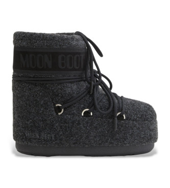 Moon Boot Botins Icon Low Felt em pele preto