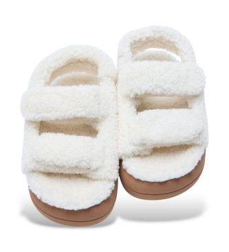 Moon Boot Skórzane sandały w kolorze złamanej bieli