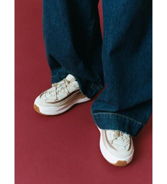 Moon Boot Zapatillas de Piel Moon247 Xlace beige