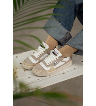 Morrison Off White grey leather trainers