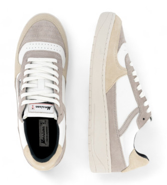 Morrison Off White grey leather trainers