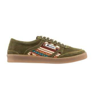 Morrison Rodeo green leather trainers