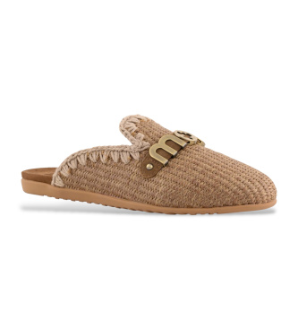 Mou Bailarinas de raffia Open heel marr�n