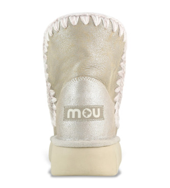 Mou Botins em pele Eskimo 18 salto prateado, dourado