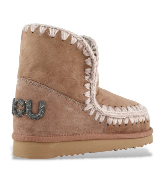 Mou Skórzane buty Eskimo 18 Glitter Logo brązowe