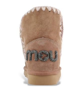 Mou Skórzane buty Eskimo 18 Glitter Logo brązowe